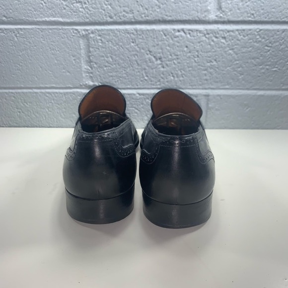 Salvatore Ferragamo Black Wingtip Oxford Driving Shoes Leather Slip On Mens 9 - Picture 4 of 8